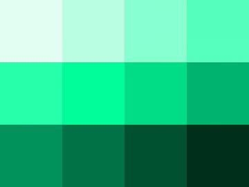 Nuancier : Vert irlandais Nuancier Vert irlandais
