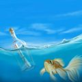 Étapes de la peinture d'une bouteille à la mer - HélèneM