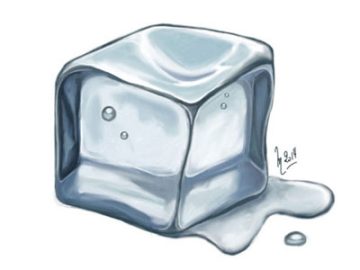 Étapes de la peinture d'un glaçon
