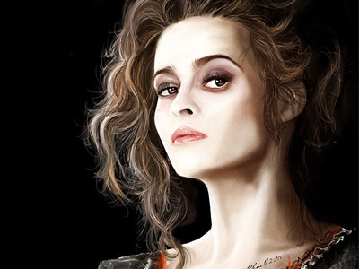 Étapes de la peinture de Helena Bonham Carter
