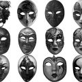 Pinceaux Masques carnaval (2) de Venise