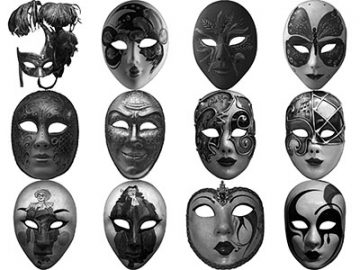Pinceaux Masques carnaval (2) de Venise