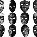 Pinceaux Masques carnaval (3) de Venise
