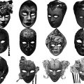 Pinceaux Masques carnaval (4) de Venise