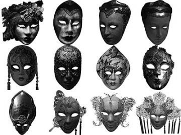 Pinceaux Masques carnaval (4) de Venise