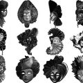 Pinceaux Masques carnaval (6) de Venise