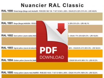 Nuancier : RAL Classic en PDF Nuancier RAL Classic en PDF